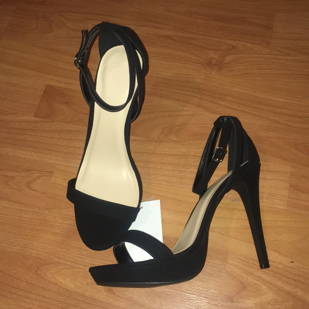 Black Sandal Heels (Wide)